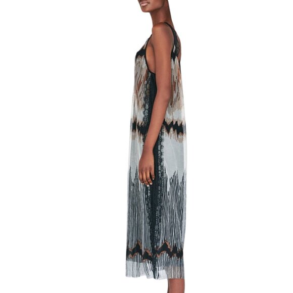 ZARA LANDSCAPE MIDI LACE BOHO TEXTURED MESH ETHEREAL ROMANTIC DRESS MEDIUM - Picture 5 of 9